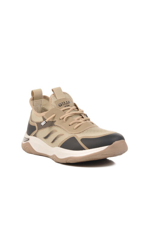 Beige Lightweight Flexible Breathable Mens Sports Shoes 25Y522 M
