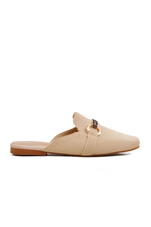 Bej Triko Hafif İnce Taban Önü Kapalı Kadın Terlik 277132 Z