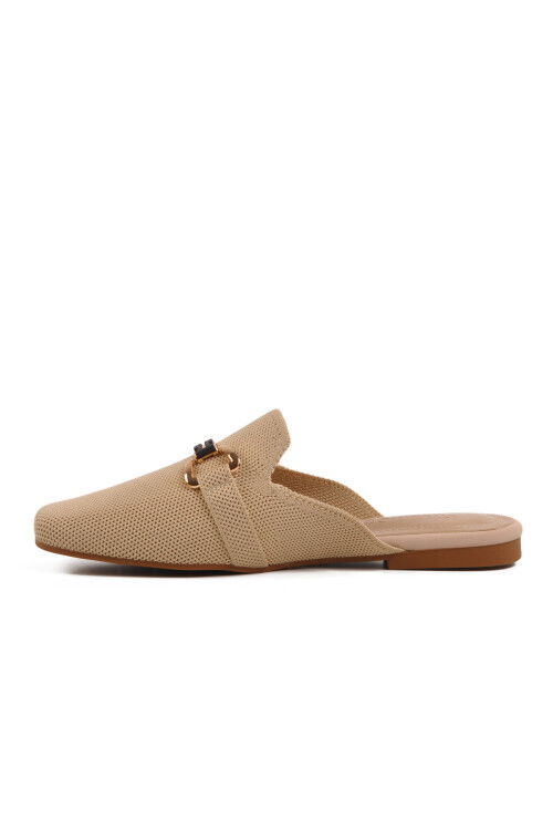 Bej Triko Hafif İnce Taban Önü Kapalı Kadın Terlik 277132 Z