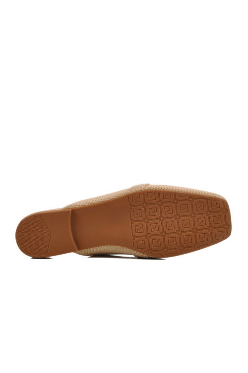 Bej Triko Hafif İnce Taban Önü Kapalı Kadın Terlik 277132 Z