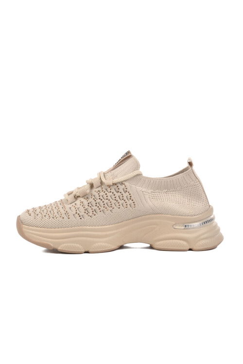 Beige Knit Lightweight Womens Sneakers Lexa 130 G