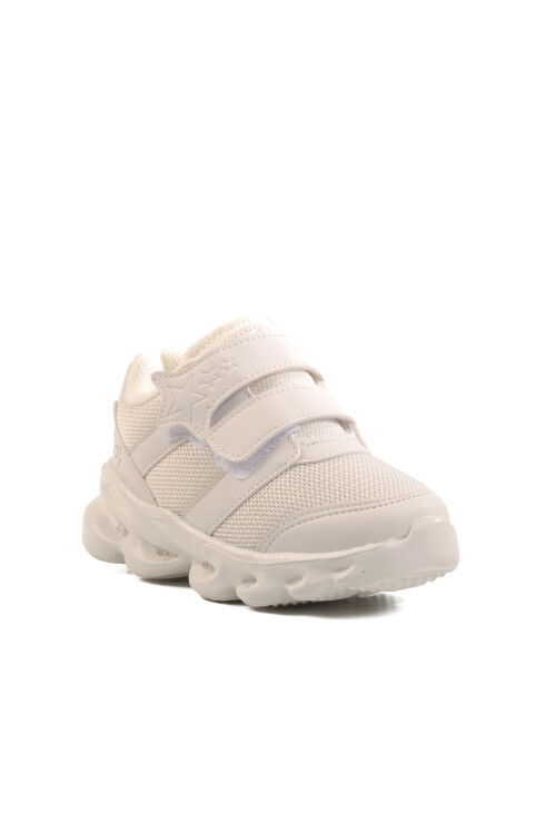White Velcro Lightweight Girls Sneakers Cayt B