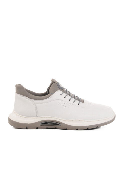 White Genuine Leather Mens Casual Shoes 5Y2844 M