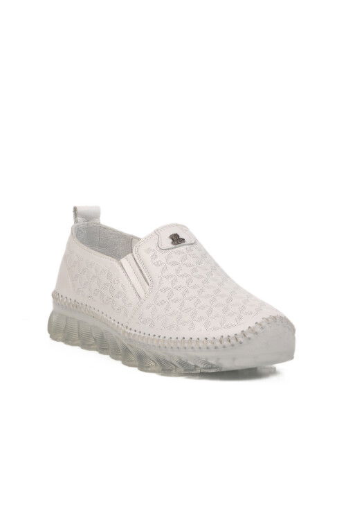 White Genuine Leather Womens Casual Shoes 0002 Z