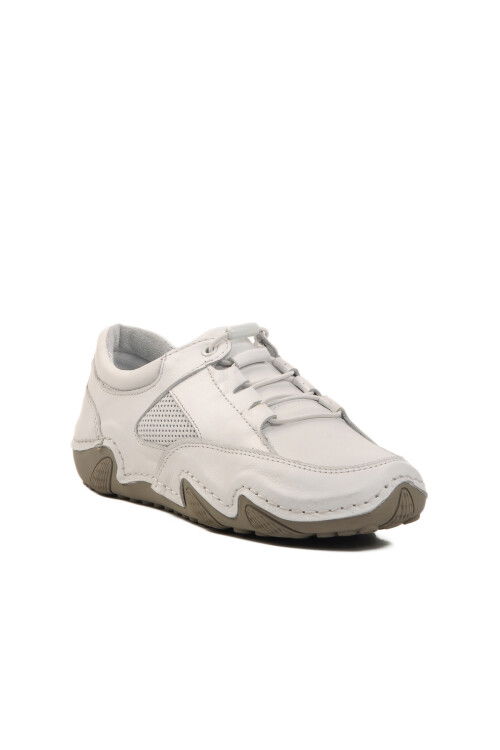 White Genuine Leather Womens Casual Shoes 128 Z