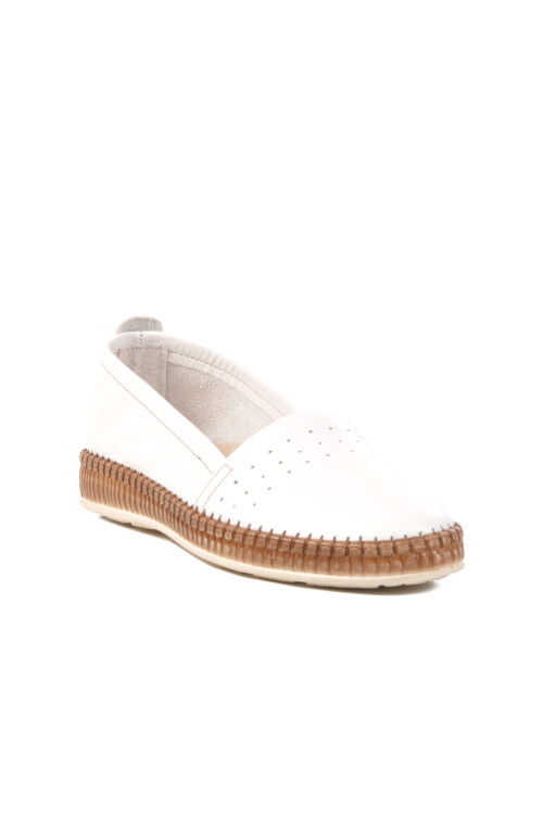 White Genuine Leather Womens Casual Shoes 231747 Z