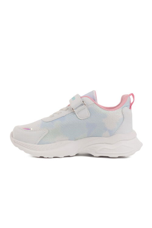 White Blue Velcro Mesh Girls Sneakers Ruffon F