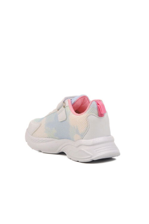 حذاء رياضي للبنات من قماش شبكي باللون الأبيض والأزرق مع شريط فيلكرو من Ruffon P