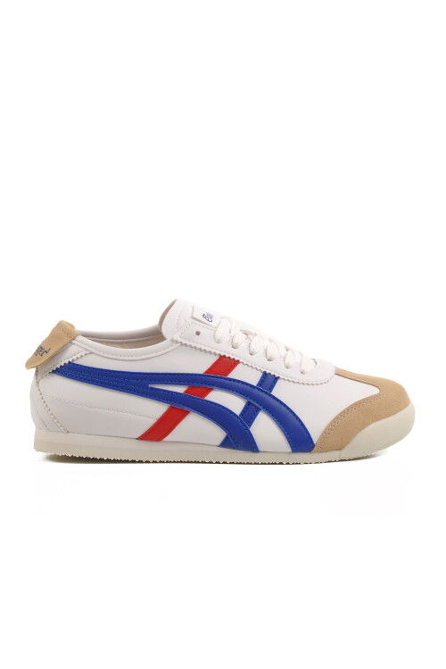 White Blue Laced Unisex Sneakers E-2013 G