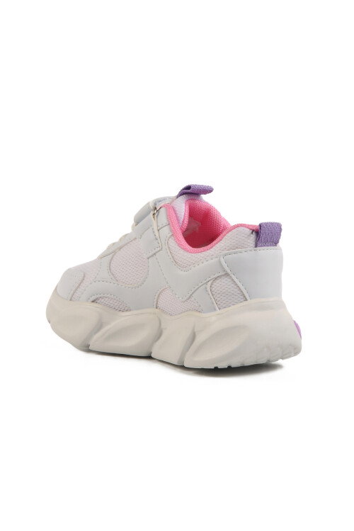 White Velcro Lightweight Girls Sneakers 1901 P