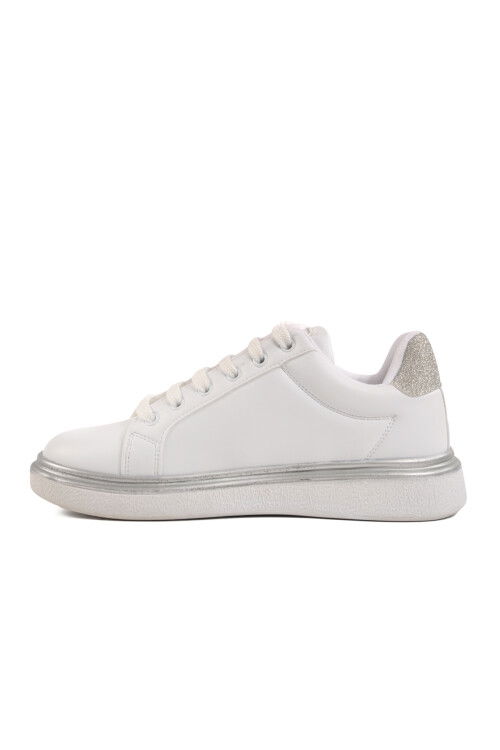 White Lace-Up Womens Sneakers 707 Z