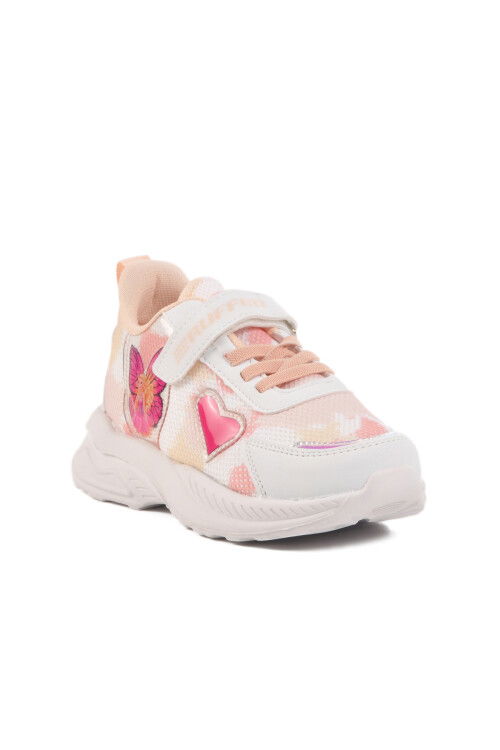 White Powder Velcro Mesh Girls Sneakers Ruffon F