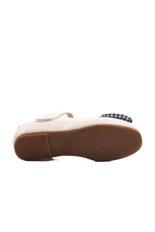 White Patent Leather Girls Bow Ribbon Ballerina Flats 180 P