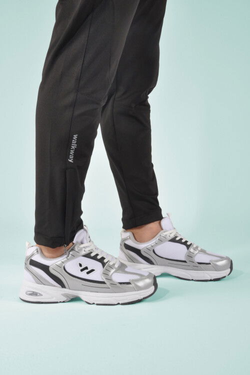 White Black Mesh Mens Sneakers Run M