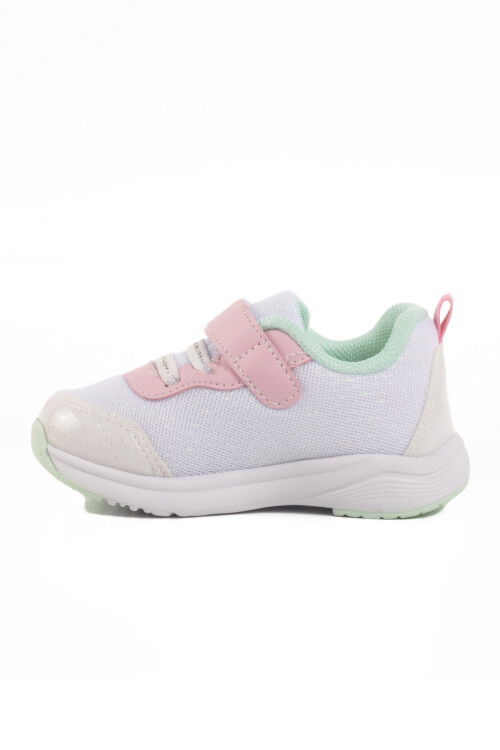 White Velcro Mesh Lightweight Girls Sneakers 1932 I