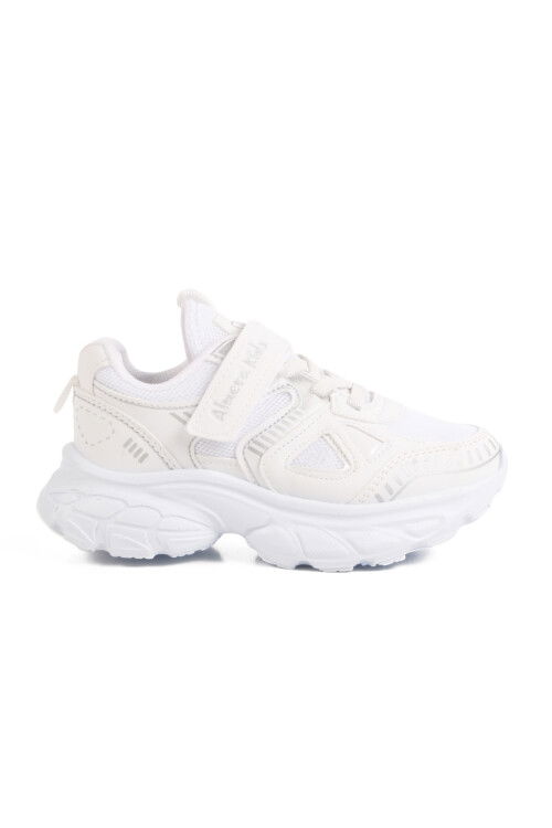 White Velcro Mesh Girls Sneakers 1500 P