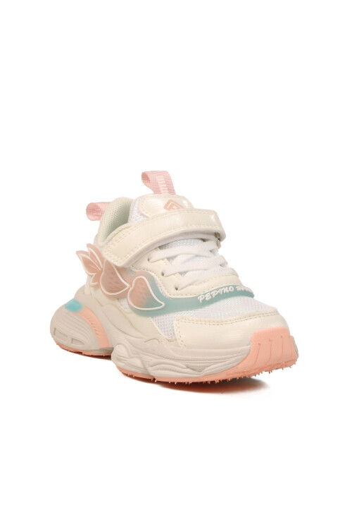 حذاء رياضي خفيف الوزن قابل للتنفس للفتيات باللون الأبيض مزود بشريط فيلكرو موديل 1976 P