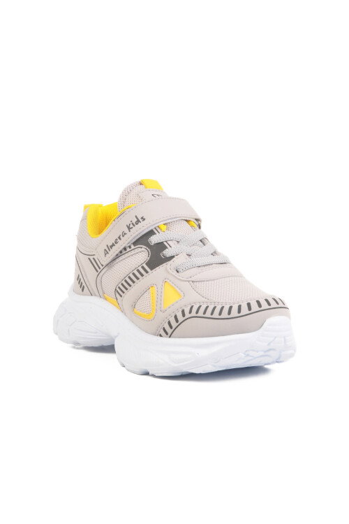 Buz Sarı Cırtlı Fileli Unisex Çocuk Spor Ayakkabı 1500 F