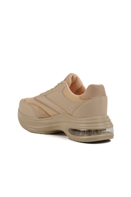 حذاء رياضي نسائي خفيف الوزن من القماش الشبكي باللون البيج الفاتح، مقاس 185 جم