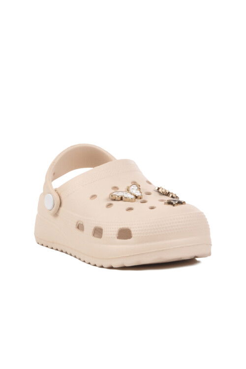 Ecru Lightweight Girls Sabo Slippers 205 F