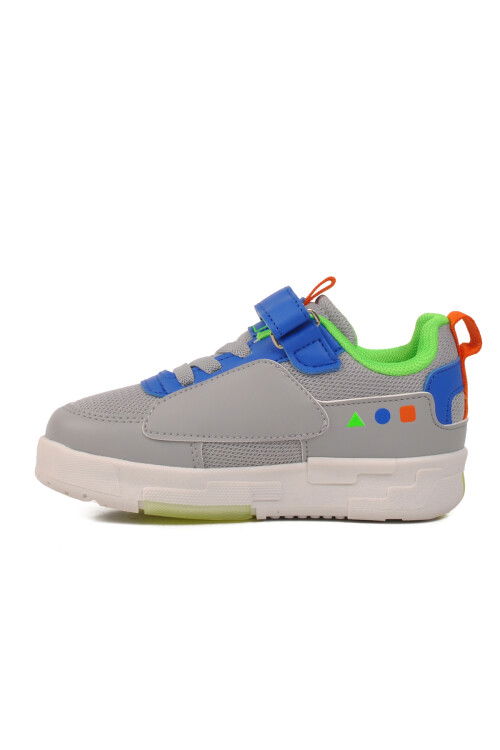 Gray Velcro Light Up Unisex Kids Sneakers Legos P