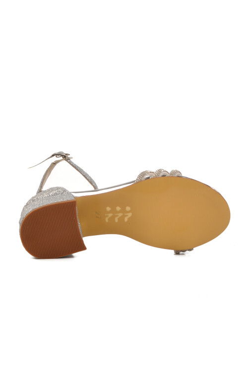 Gümüş Taş İşlemeli Kız Çocuk Sandalet 253 RY 6504 P