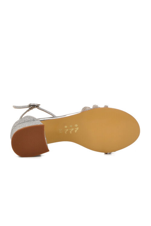 Silver Stone Embroidered Girls Sandals 254 RY 6504 F