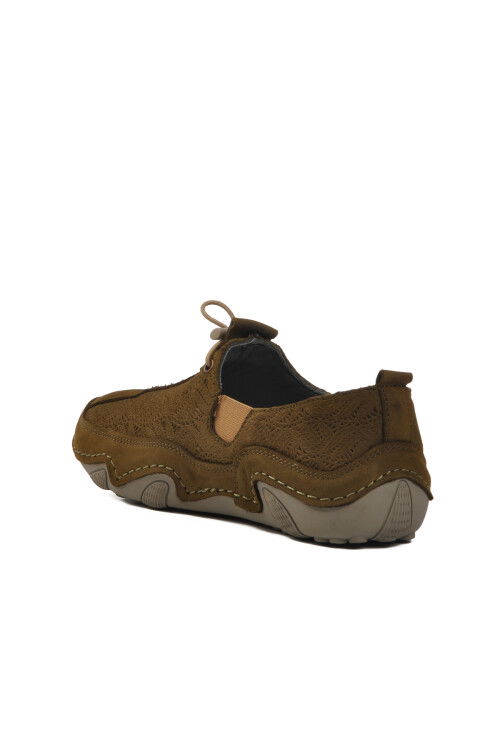 حذاء كاجوال نسائي من الجلد الطبيعي باللون الكاكي 124-3 Z