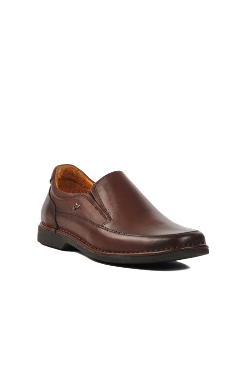 حذاء رجالي كاجوال من الجلد الطبيعي باللون البني 061603 M
