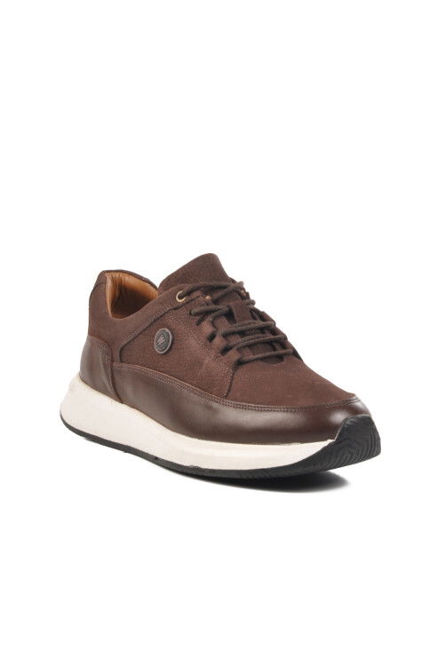 Brown Nubuck Genuine Leather Mens Casual Shoes Pika M