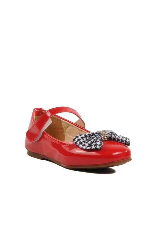 Red Patent Leather Girls Bow Ribbon Ballerina Flats 180 P