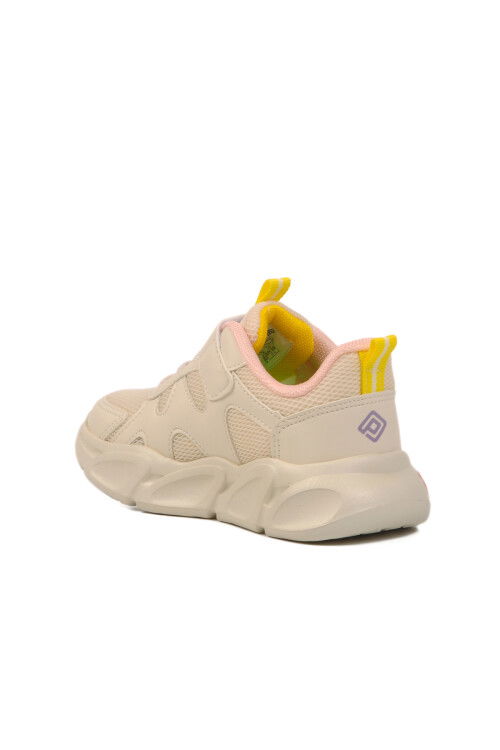 Cream Velcro Lightweight Unisex Childrens Sneakers 1884 P