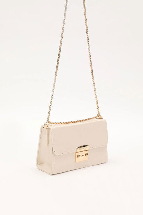 Cream Patent Leather Womens Shoulder Bag 930182