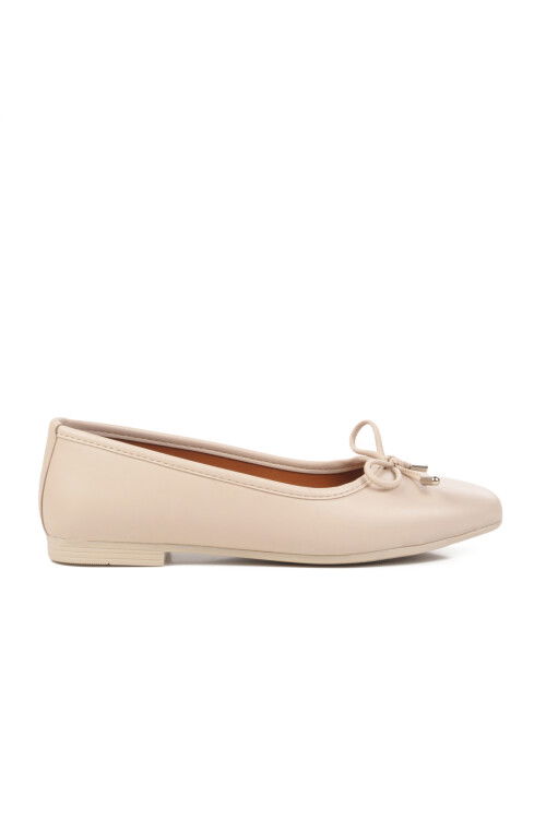 Cream Thin Sole Light Womens Ballerinas B-34 Z