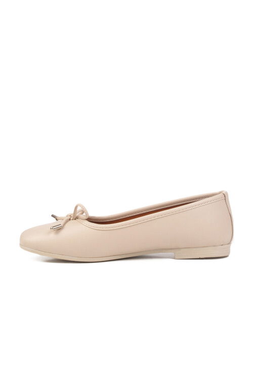 Cream Thin Sole Light Womens Ballerinas B-34 Z