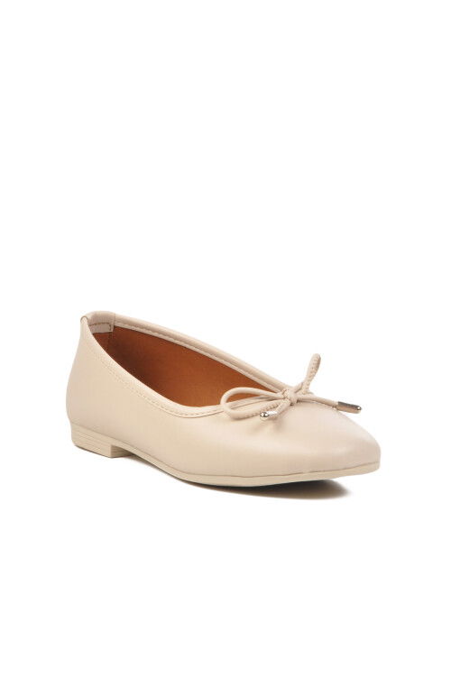 Cream Thin Sole Light Womens Ballerinas B-34 Z