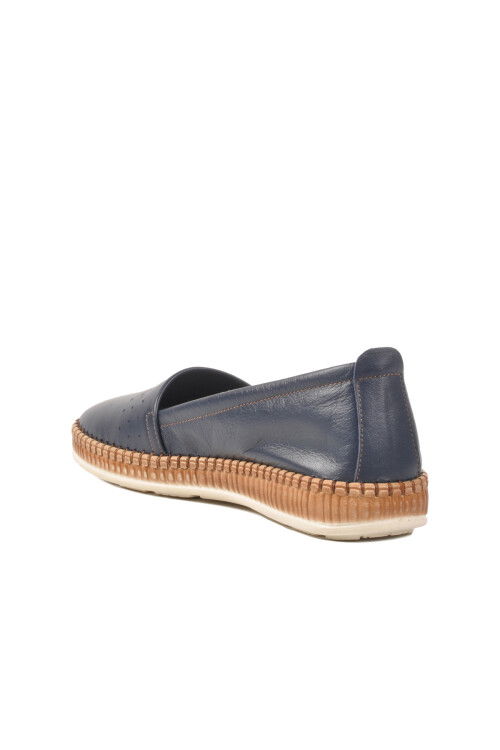 Lacivert Hakiki Deri Kadın Casual Ayakkabı 231747 Z