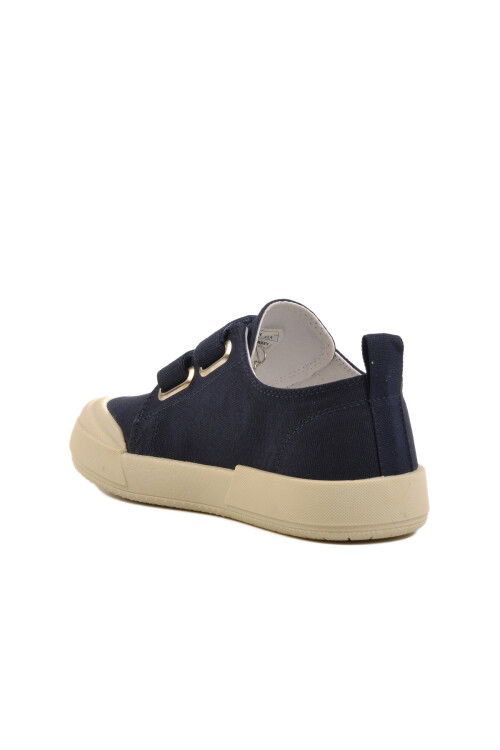 Navy Blue Velcro Linen Boys Sneakers 545 F
