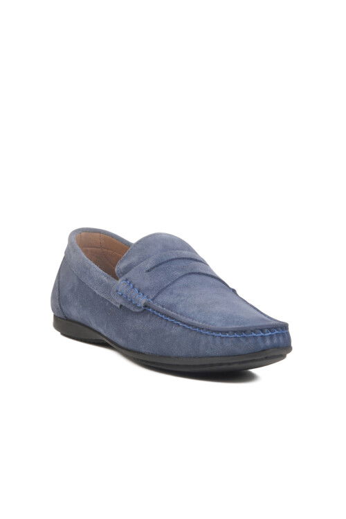 Blue Suede Genuine Leather Mens Casual Shoes Kazar M