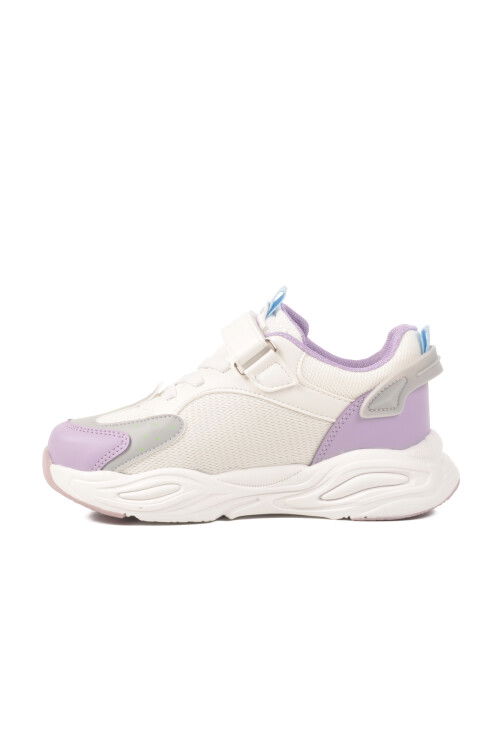 Mor Cırtlı Hafif Esnek Kız Çocuk Spor Ayakkabı Toti F