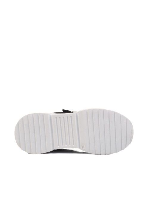 Black and White Velcro Mesh Lightweight Boys Sneakers 2320 F