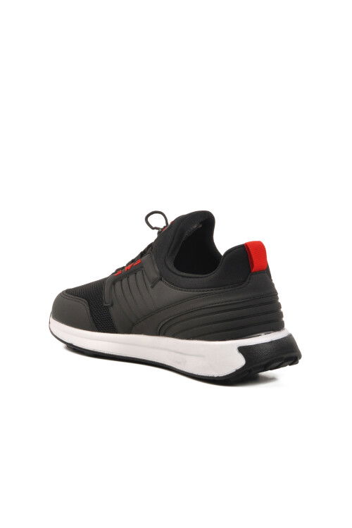 Black and White Mesh Lock Lace-Up Mens Sneakers Canis M