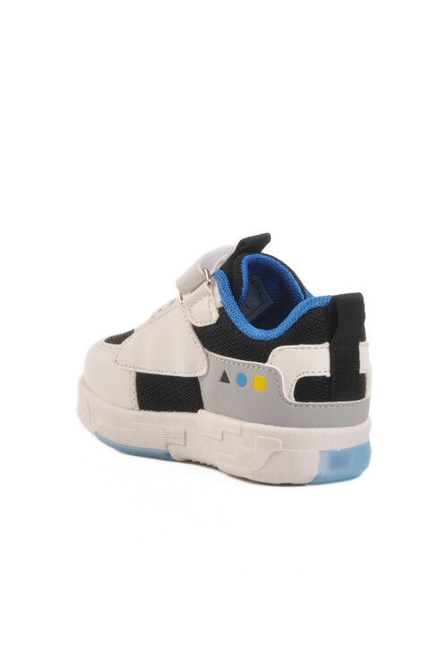 White Velcro Mesh Lighted Boys Sneakers Legos B