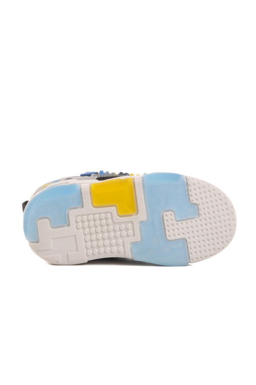 White Velcro Mesh Lighted Boys Sneakers Legos B