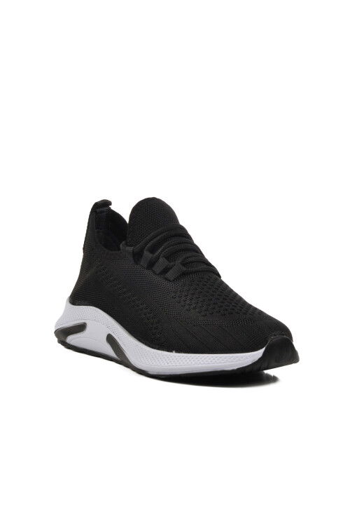 Black and White Knit Lightweight Mens Sports Shoes Pina 103 M