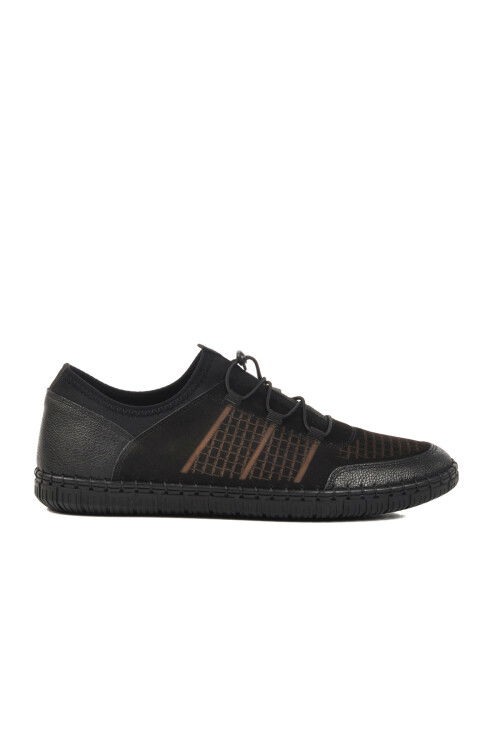 Black Genuine Leather Mens Casual Shoes A-361 M