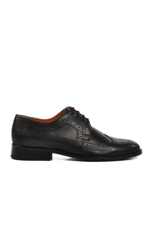 Black Genuine Leather Mens Classic Shoes 02947 M