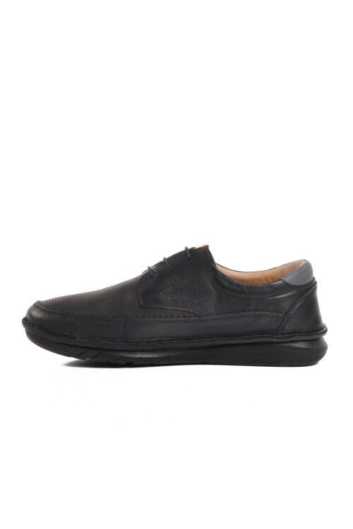 Black Genuine Leather Mens Casual Shoes 2627 M