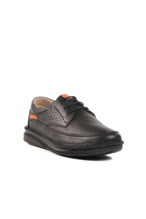 Black Genuine Leather Mens Casual Shoes 2627 M