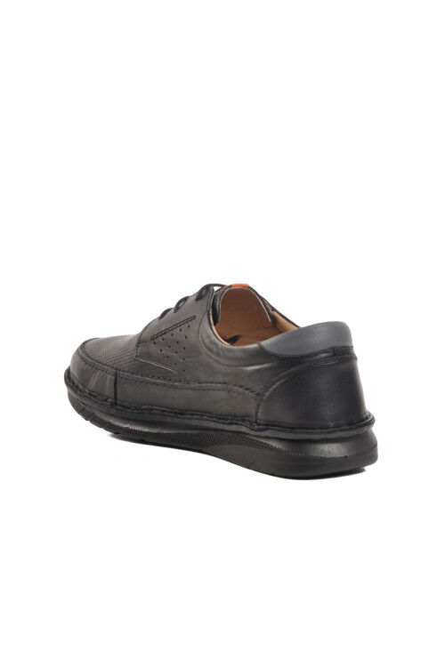 Black Genuine Leather Mens Casual Shoes 2627 M